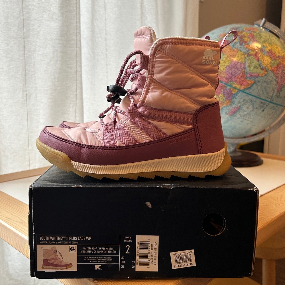 Sorel Youth Whitney II Plus Snow Boot Pink Size Youth 2